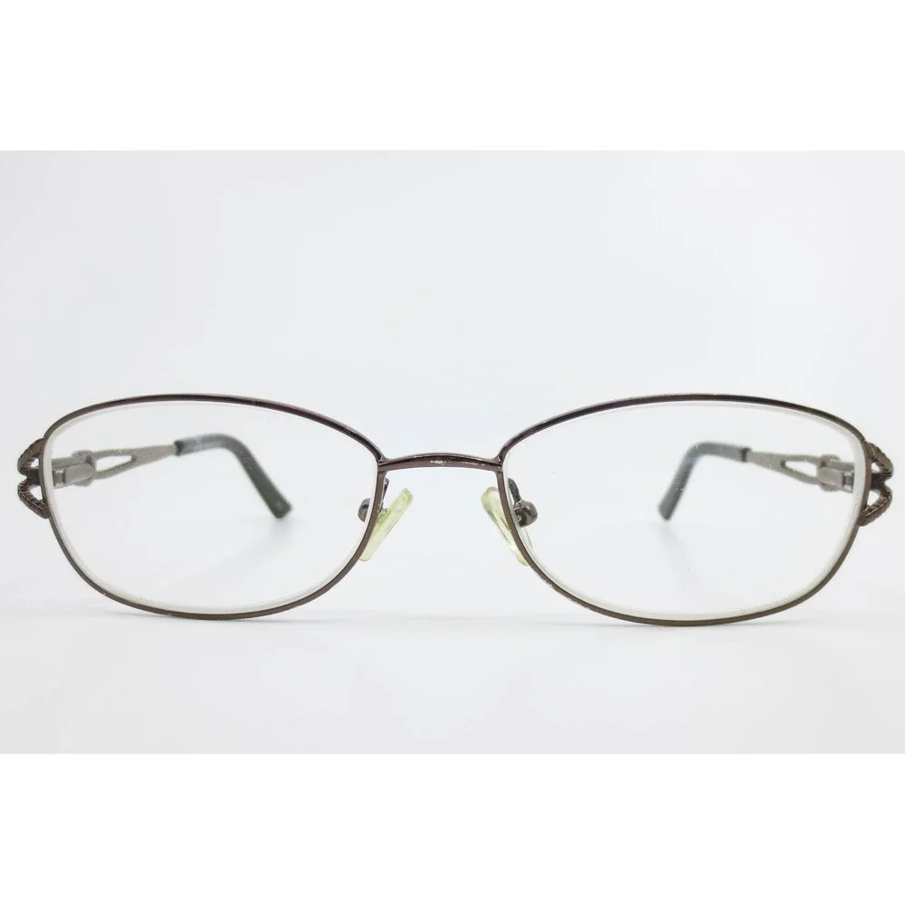 White Mountain WM0001 BR Brown Oval Metal Eyeglass Frames 52-16-135